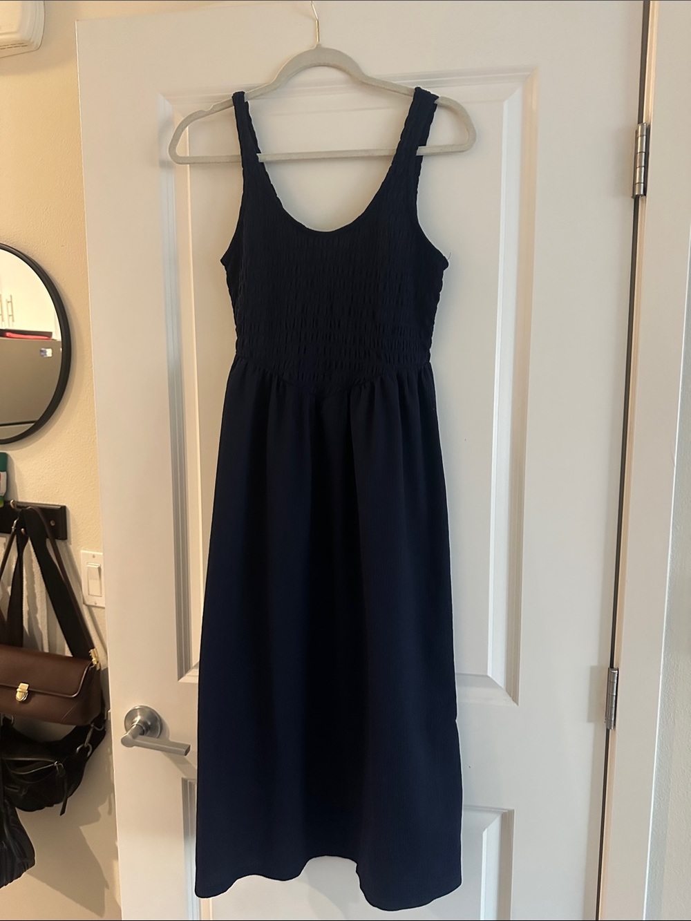 Navy Sleeveless Midi Dress